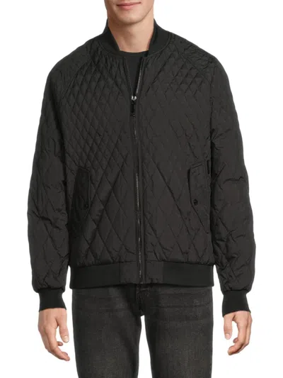Karl Lagerfeld Men's Diamond Quilted Bomber Jacket In Black