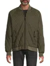 Karl Lagerfeld Men's Diamond Quilted Bomber Jacket In Green