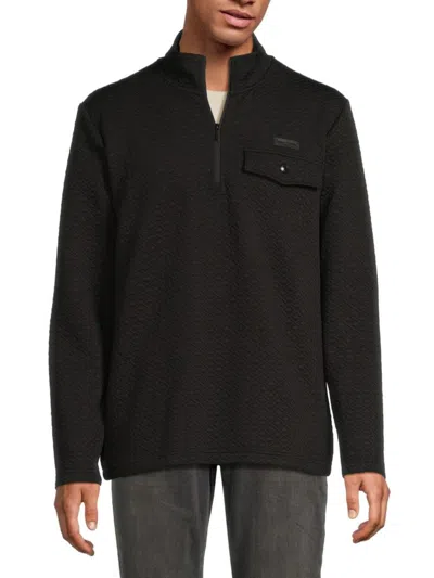 Karl Lagerfeld Men's Diamond Textured Pullover Jacket In Black