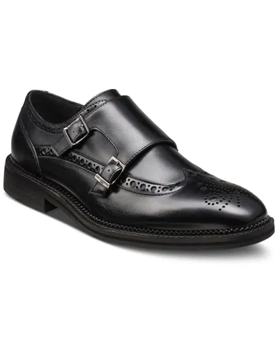 Karl Lagerfeld Men's Double Buckle Monk Strap Wingtip Dress Shoes In Black