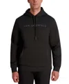 Karl Lagerfeld Men's Embossed Logo Detail Pull-on Hoodie In Black