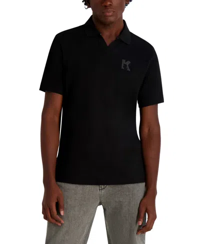 Karl Lagerfeld Men's Embroidered K Polo Shirt In Black