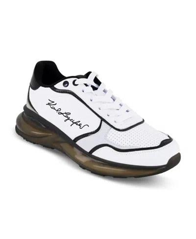 KARL LAGERFELD MEN'S EMBROIDERED SIGNATURE LOGO RUNNING SNEAKERS