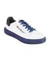 Karl Lagerfeld Men's Low Top Leather Sneakers In White,blue