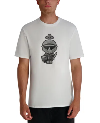 Karl Lagerfeld Men's Embroidered T-shirt In White
