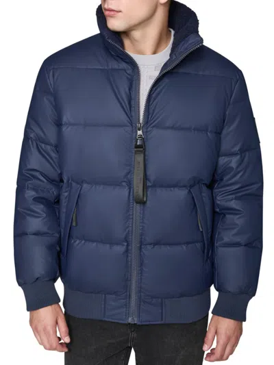 Karl Lagerfeld Paris Puffer Jacket In Blue