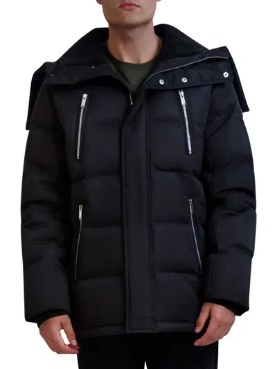 KARL LAGERFELD MEN'S FAUX SHEARLING WING COLLAR DOWN JACKET