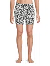 Karl Lagerfeld Men's Floral Drawstring Swim Shorts In Black