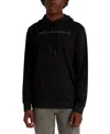 Karl Lagerfeld Men's French Terry Embossed Logo Hoodie In Black
