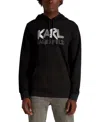 Karl Lagerfeld Men's French Terry Graffiti Texture Hoodie In Black
