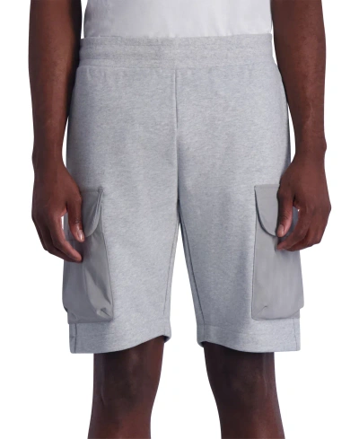 Karl Lagerfeld Men's French Terry Shorts In Heather Grey