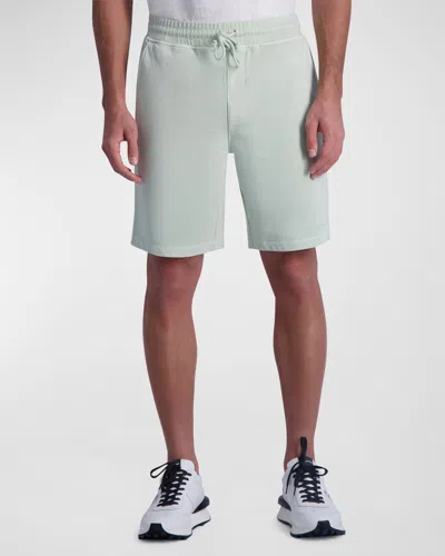 Karl Lagerfeld Cotton French Terry Regular Fit Shorts In Mint