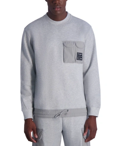 Karl Lagerfeld Men's French Terry Sweatshirt In Heather Grey