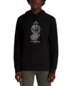 Karl Lagerfeld Men's French Terry Texture Pull-on Hoodie In Black