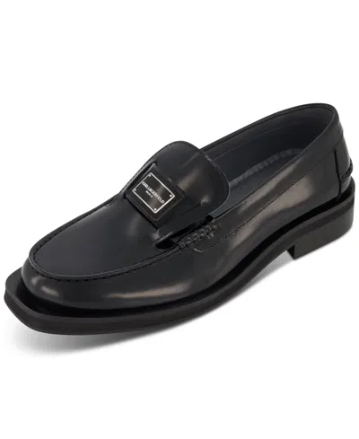 Karl Lagerfeld Men's Front Logo Moc-toe Loafers In Black