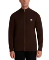 Karl Lagerfeld Men's Full Zip Cable Knit Sweater In Brown