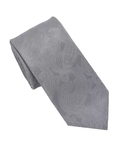 Karl Lagerfeld Men's Glen Plaid Pattern Classic Tie In Silver