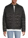 Karl Lagerfeld Men's Graffiti Quilted Nylon Jacket In Black