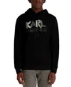 Karl Lagerfeld Men's Graffiti Textured Pull-on Sweatshirt In Black