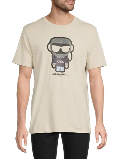 Karl Lagerfeld Men's Graphic Cotton T-shirt In Neutral