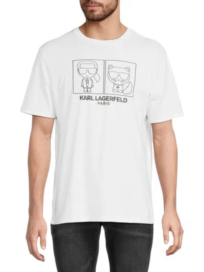Karl Lagerfeld Men's Graphic Cotton T-shirt In White