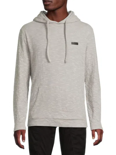 Karl Lagerfeld Men's Heathered Cotton Drawstring Hoodie In Gray