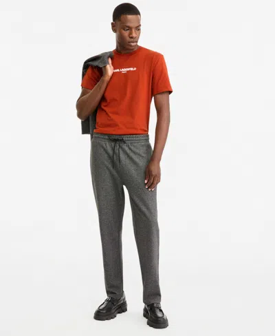 Karl Lagerfeld Men's Heathered Open Bottom Track Pant In Animal Print
