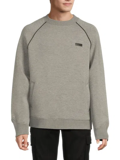 Karl Lagerfeld Men's Heathered Raglan Sleeve Sweatshirt In Gray