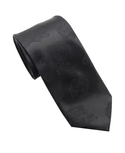 Karl Lagerfeld Men's Herringbone Pattern Classic Tie In Black