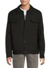 Karl Lagerfeld Men's Herringbone Quilted Shirt Jacket In Black