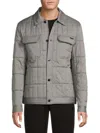 Karl Lagerfeld Men's Herringbone Quilted Shirt Jacket In Gray