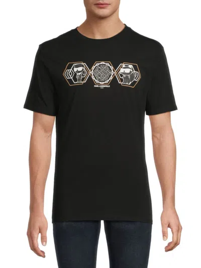 Karl Lagerfeld Paris Karl Coupette Hexagon Logo Cotton Graphic T-shirt In Black