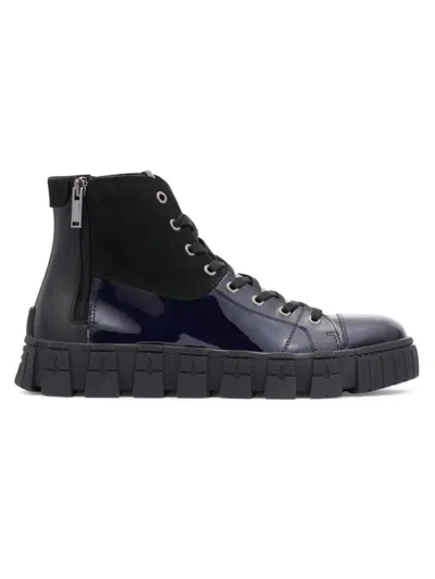 Karl Lagerfeld Men's High Top Patent Leather & Suede Sneakers In Black