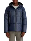 Karl Lagerfeld Men's Hooded Down Regular-fit Jacket In Blue