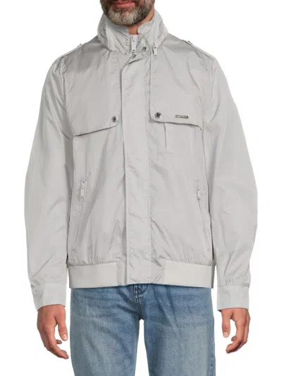 Karl Lagerfeld Men's Hooded Utility Jacket In Gray
