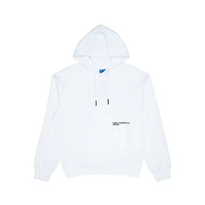 Karl Lagerfeld Men's Hoodie  Relax Backstripe White
