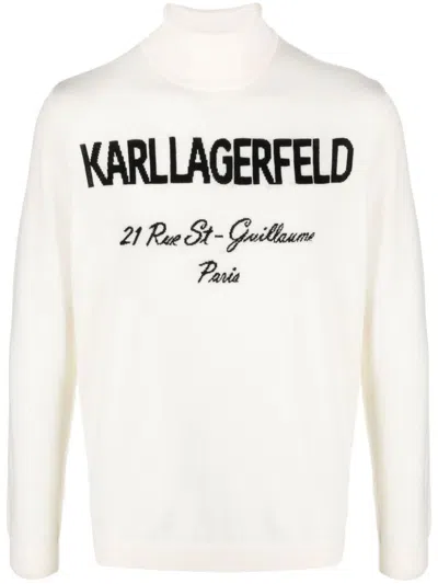 Karl Lagerfeld Men's Intarsia-knit Jumper In Light Beige In Tan