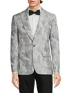 Karl Lagerfeld Men's Jacquard Modern-fit Jacket In Light Grey