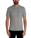 Karl Lagerfeld Men's Jacquard Patterned Crewneck Sweater In Gray