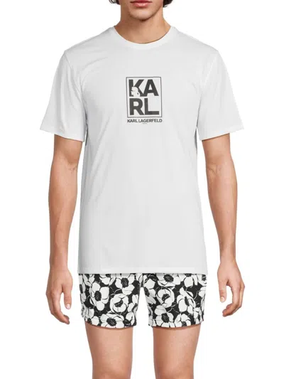 Karl Lagerfeld Men's Karl Box Logo Performance T-shirt In White