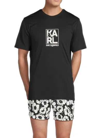 Karl Lagerfeld Men's Karl Box Logo Performance T-shirt In Black