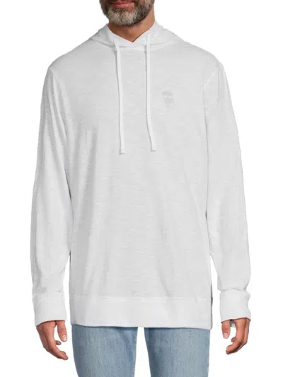 Karl Lagerfeld Men's Karl Character Slub Cotton Hoodie In White