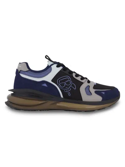 Karl Lagerfeld Men's Metallic Karl Head Lace-up Sneakers In Navy