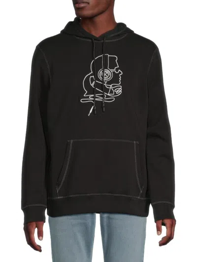 Karl Lagerfeld Men's Karl Logo Pullover Hoodie In Black