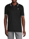 Karl Lagerfeld Men's Karl Patch Contrast Cuff Polo In Black