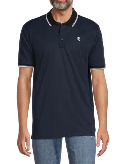 Karl Lagerfeld Men's Karl Patch Contrast Cuff Polo In Navy