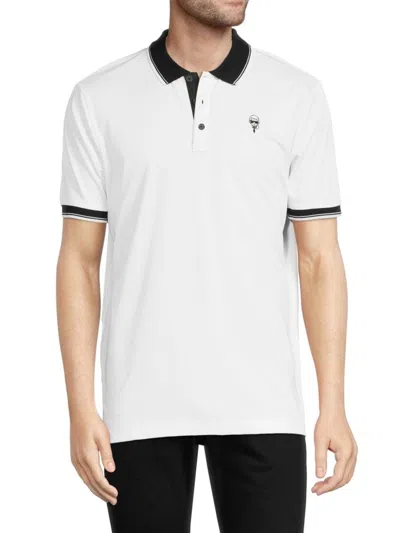 Karl Lagerfeld Men's Karl Patch Contrast Cuff Polo In White