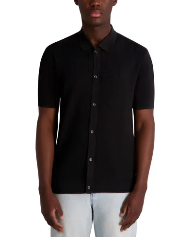 Karl Lagerfeld Men's Knit Cardigan Polo Shirt