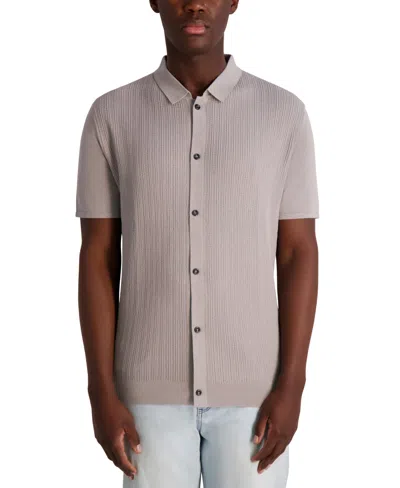 Karl Lagerfeld Men's Knit Cardigan Polo Shirt