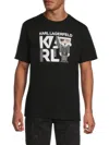 Karl Lagerfeld Men's Kocktail Graphic Cotton T-shirt In Black
